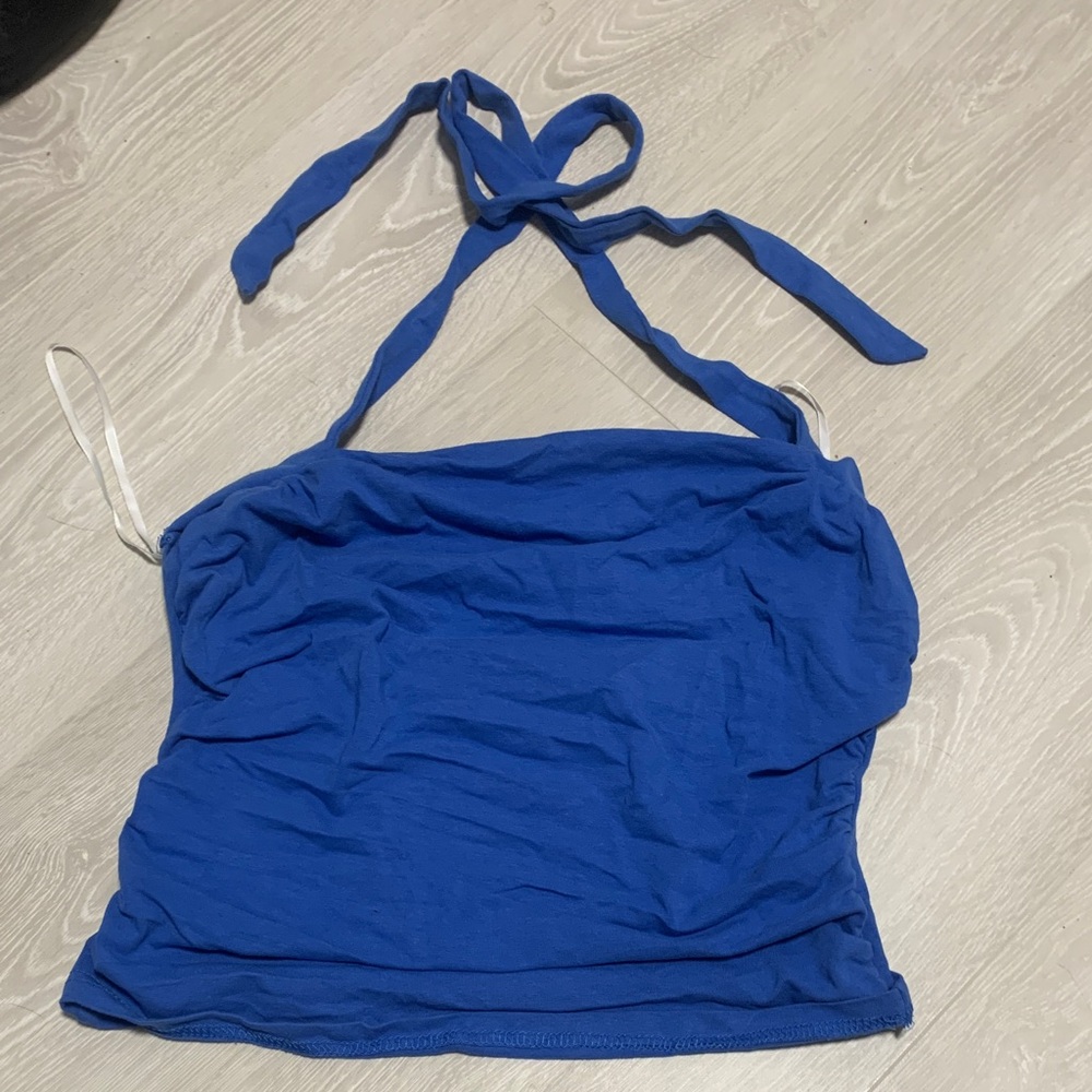 Blue Halter Neck Women's Top